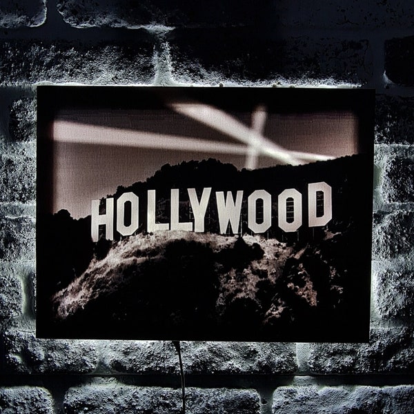 Hollywood Led Lighted Canvas Poster, Gifts For Him, Handmade Matisse Print Christmas Gift, Home And Wall Decor, Wall Art