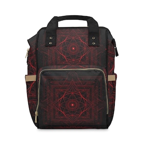 Gothic Backpack, Diaper Bag for Mom and Dad, Unique Baby Shower Gift, Spooky Baby Gear, Travel Organizer, Black Diaper Tote, Dark Witchy