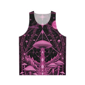 Mushroom Unisex Tank Top, Cosmic Galaxy Tee, Love Trippy Shirt, Festival Rave Shirt, Om Spiritual Tshirt, Psychedelic, Unisex