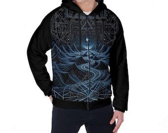 Sacred Geometry Zip-Up Hoodie | Rave Festival Sweatshirt