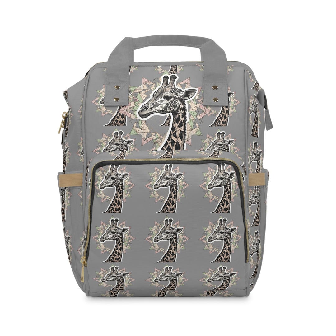 Babyhug Winsome Diaper Bag Giraffe Print - Dark Green