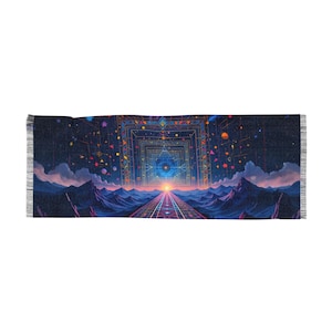 Heilige Geometrie Schal, Rave Wear, leichter Schal für Festivals, Boho Schal, Hippie Kleidung, Festival wrap