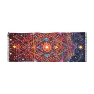 Heilige Geometrie Schal, Rave Wear, leichter Schal für Festivals, Boho Schal, Hippie Kleidung, Festival wrap