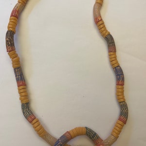 Handmade African yellow wedding jewellery set necklace and bracelet. Krobo Traditional wedding events, statement piece. Made in Ghana