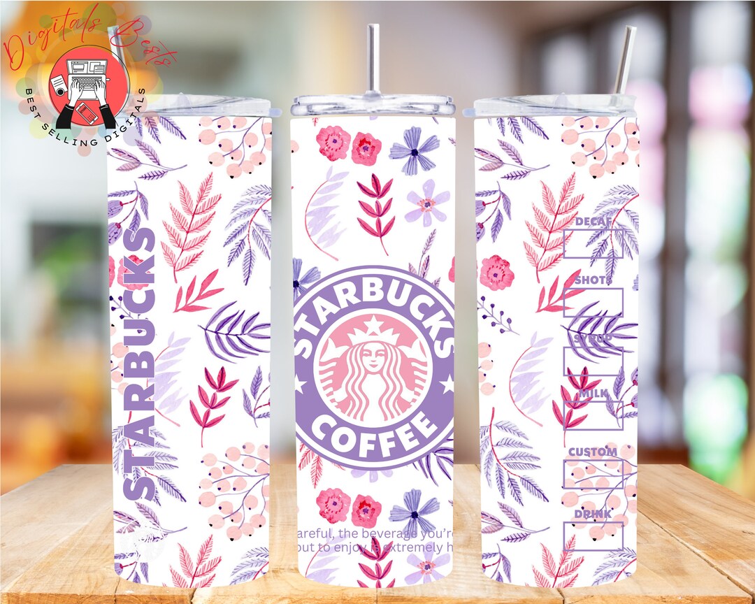 Starbucks Tumbler Wrap Floral Starbucks Starbucks Flower Etsy