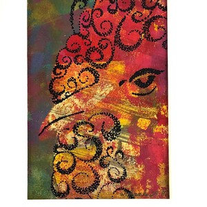Curly Mixed Media Wall Art - Original Artwork - Chicken with Curly Feathers