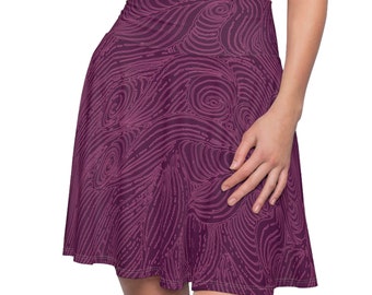 Stylish Purple Wave Women's Skirt - Everyday Wear, Active Wear