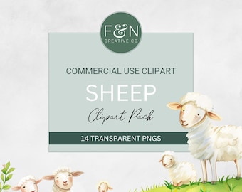 Sheep Clipart, Clipart of Sheep, Baby Lambs, Spring Clipart, Baby Animal Clipart, Sheep and Lamb, Easter Lamb, Spring Baby Animal, Sheep