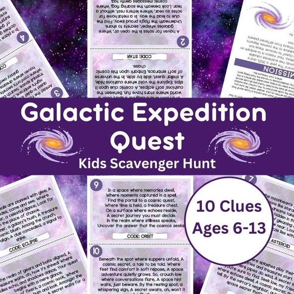 Space Scavenger Hunt for Kids - Galactic Expedition Quest - Ages 6-13