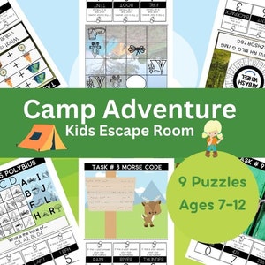 Camp Adventure Escape Room for Kids: Printable Camping Activity (PDF)