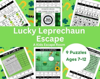 Escape Room for Kids - Lucky Leprechaun Escape - St. Patrick's Day Escape Room - Printable Escape Room - Ages 7-12