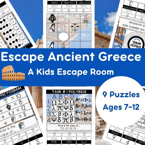 Escape Room for Kids - Escape Ancient Greece - Ages 7-12