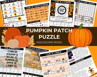 Kit di fuga dalla stanza di zucca: gioco di puzzle stampabile per bambini (7-12 anni)