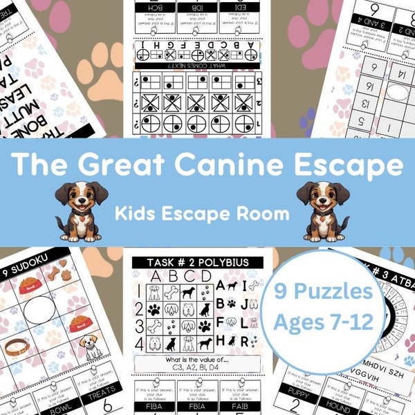 Escape Room for Kids - The Great Canine Escape - Ages 7-12