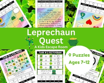 Escape Room for Kids - Leprechaun Quest - St. Patrick's Day Escape Room - Ages 7-12