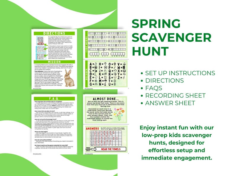 Printable Spring Scavenger Hunt for Kids - Etsy