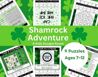 Escape Room for Kids - Shamrock Adventure - St. Patrick's Day Escape Room - Kids Escape Room - Ages 7-12