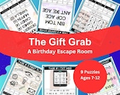 Kids Birthday Escape Room: The Gift Grab - 9 Puzzle Challenges (PDF)