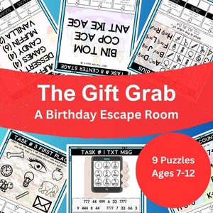 Kids Escape Room - Birthday Escape Room - The Gift Grab - Kids Activity
