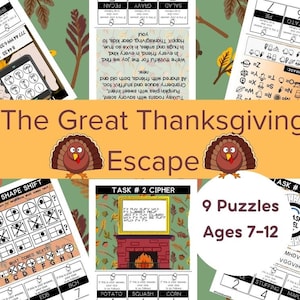 Escape Room for Kids - The Great Thanksgiving Escape - Ages 7-12