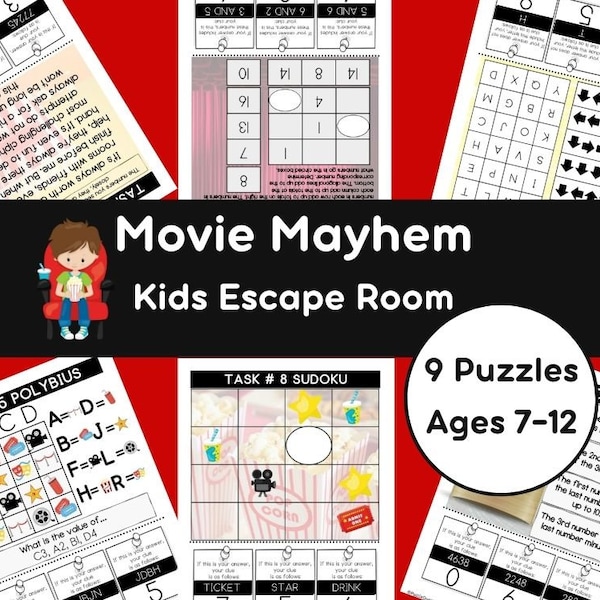 Kids Escape Room - Movie Mayhem - Ages 7-12