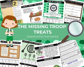 Afdrukbare escape room met scoutthema voor junior scouts | Activiteit detectivebadge