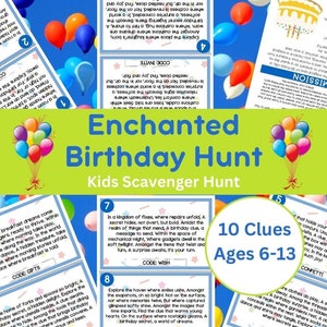 Birthday Scavenger Hunt for Kids - Enchanted Birthday Hunt - Ages 6-13