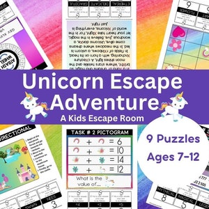 Escape Room for Kids - Unicorn Escape Adventure - Unicorn Escape Room - Ages 7-12