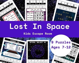 Lost in Space Escape Room: 9 Puzzle Challenges (Ages 7-12) (PDF Download)