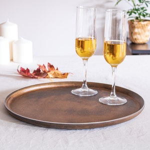 Round Serving Tray for Coffee Table – Ideal Candle or Decorative Catch-All Tray