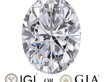 2.00 Ct Oval Lab Grown Diamond: F Color, VS1 Clarity, IGI Certified