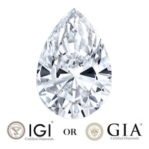Stunning 3.00 Ct Pear Lab Grown Diamond - F VS1 - Eco-friendly - IGI Certified - Ideal for Engagement Ring
