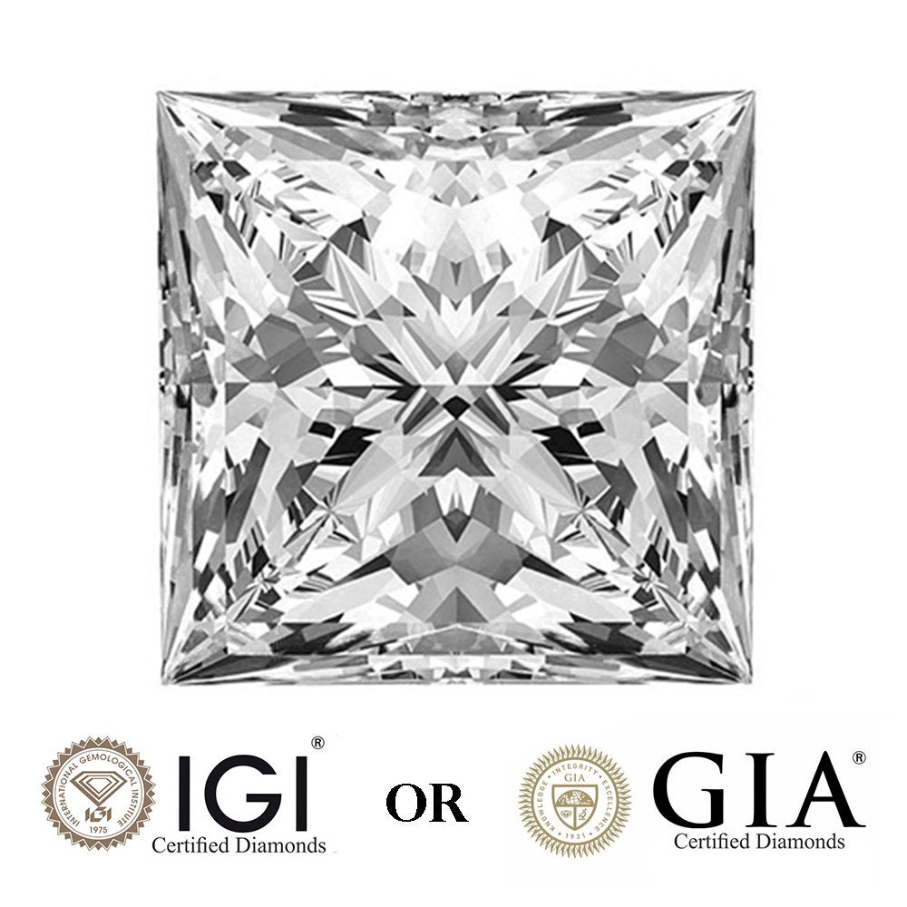 2.00 Ct Princess Lab Grown Diamond - IGI Certified - Eco-friendly - Perfect Anniversary & Engagement Ring