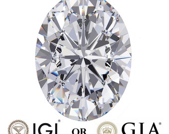 2.50 Ct Oval Lab Grown Diamond: F Color, VS1 Clarity, IGI Certified