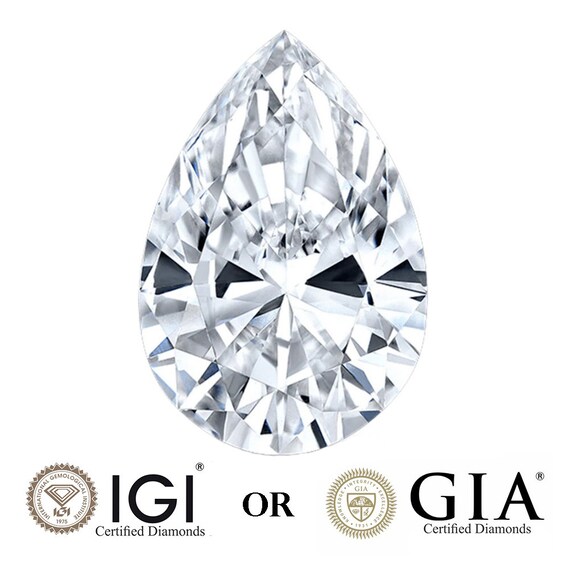 Stunning 3.00 Ct Pear Lab Grown Diamond - E VVS2 - Eco-friendly