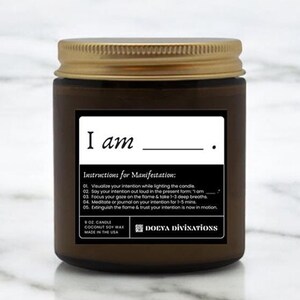 Manifestation Candle For Powerful Affirmations, Rituals, Self-Improvement Spells, Intention-Setting - Scented
