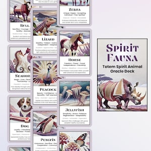 Mazzo di carte Spirit Fauna Oracle / 72 carte Spirit Animal Oracle con scatola portaoggetti / Mazzo di carte Totem Animal Oracle di DoeyaDivinations