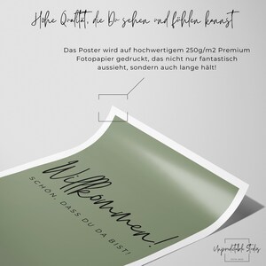 Poster Willkommen Schön, dass du da bist Modernes Willkommensposter Minimalistisches Typoposter Typografie Eingangsbereich Bild 4