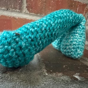Crochet Packer- teal/white
