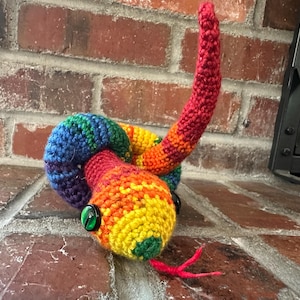 Snuggly Rainbow Snake Handmade Plush