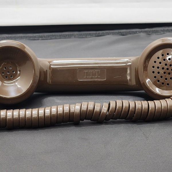 1980's ITT Cocoa Brown Telephone Handset - A - Used Condition - Handset ONLY