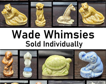 Vintage Wade Whimsies Red Rose Tea Ceramic Figurines - Choose Your Collectible from Assorted Series (Multiple Available)