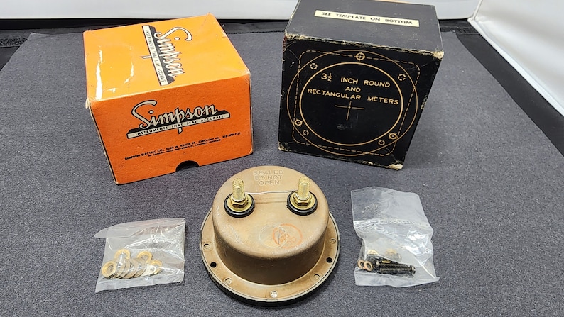 Simpson Instruments Vintage 1960's Simpson Panel Meter Model 25R, 0-30 DC Amperes - New in ...