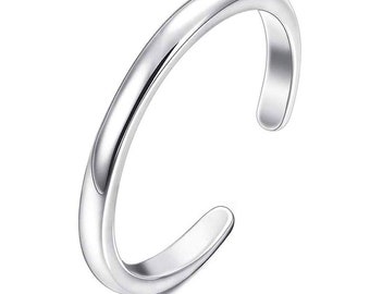 Dunne band teenring 925 sterling zilver verstelbare teenring voor dames