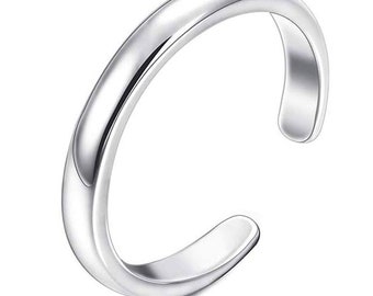 Toe Ring 925 Sterling Silver Adjustable Band Toe Ring For Women
