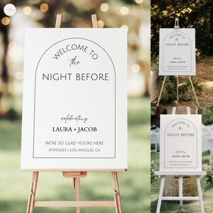 Rehearsal Dinner Welcome Sign Customizable Canva Template Printable Welcome Sign Wedding Rehearsal Dinner Sign Instant Download DIY Decor