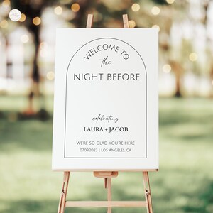 Rehearsal Dinner Welcome Sign Customizable Canva Template Printable Welcome Sign Wedding Rehearsal Dinner Sign Instant Download DIY Decor