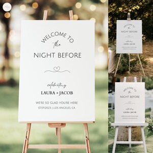 Minimal Rehearsal Dinner Sign Customizable Template Printable Welcome Sign Wedding Rehearsal Dinner Welcome Sign Instant Download Lineart
