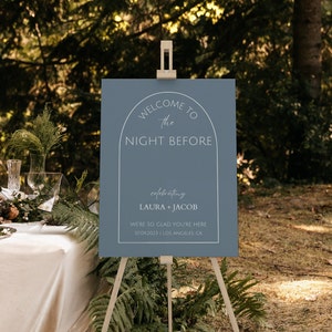 Minimal Rehearsal Dinner Sign Customizable Template Printable Welcome Sign Wedding Rehearsal Dinner Welcome Sign Instant Download Light Blue