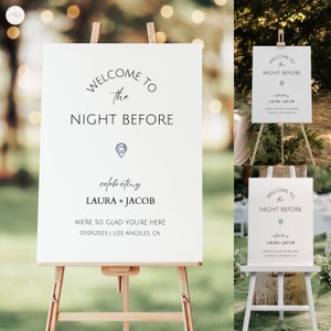 Minimal Rehearsal Dinner Sign Customizable Template Printable Welcome Sign Wedding Rehearsal Dinner Welcome Sign Instant Download Lineart